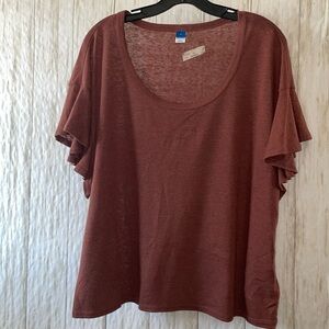 💕Old Navy Burn Out Ruffle Sleeve Top